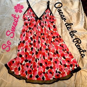 Oscar DeLa Renta Floral Babydoll Nightie Teddy M